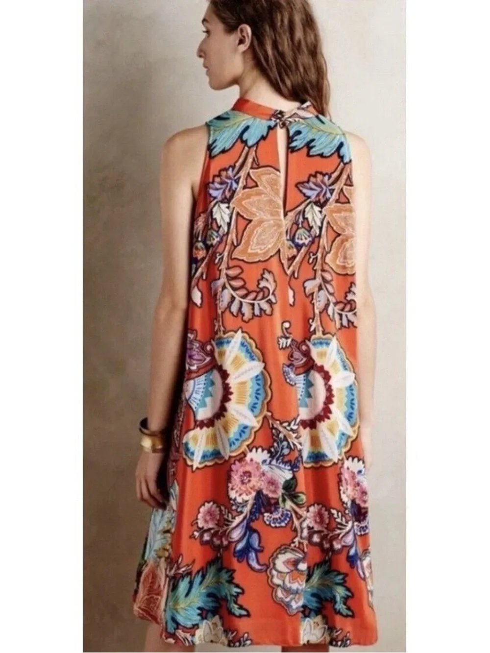Anthropologie Floral Sleeveless A-Line Dress - Picture 2 of 3